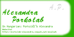 alexandra porkolab business card